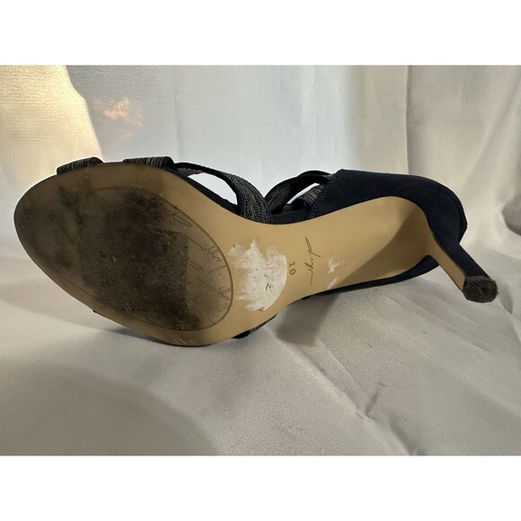 Daya by Zendaya Women Blue Denim Caged Heels Elastic Straps Open Toe Size 10 - Picture 8 of 8